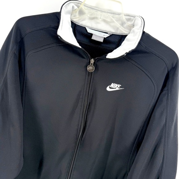 Nike Other - Nike Club Track Jacket Full Zip Black White Logo Men's XL Performance Gym Run